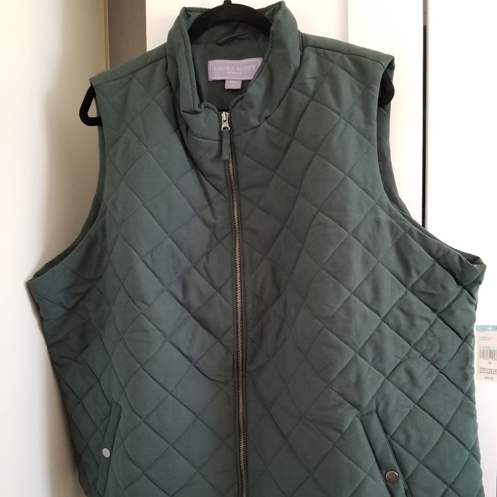 New Green Zip Up Vest